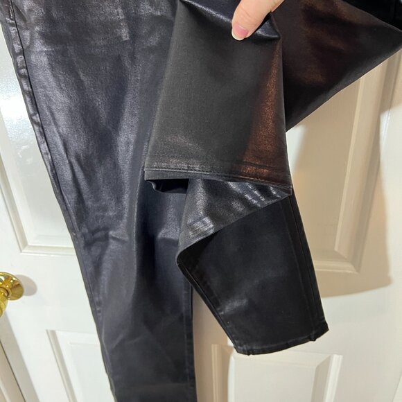 J Brand 31 NWOT Maria Black Coated Waxy Faux Leatherette Look Denim POSH51 - Picture 9 of 14
